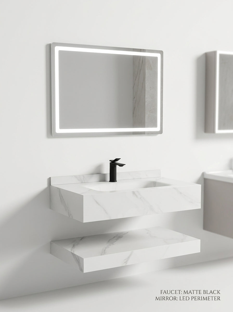 Meuble salle de bain en Porcelaine 80 cm