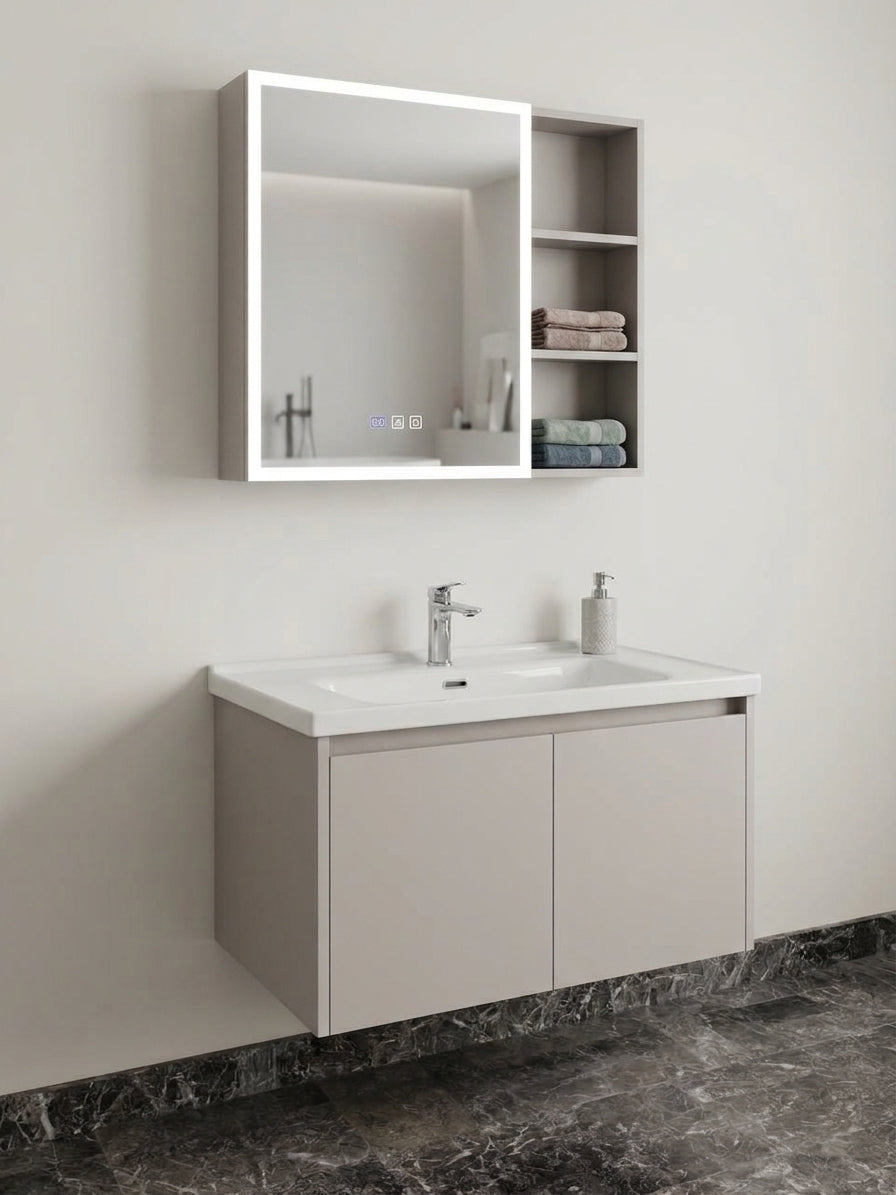 Meuble salle de bain en Aluminium 80 cm
