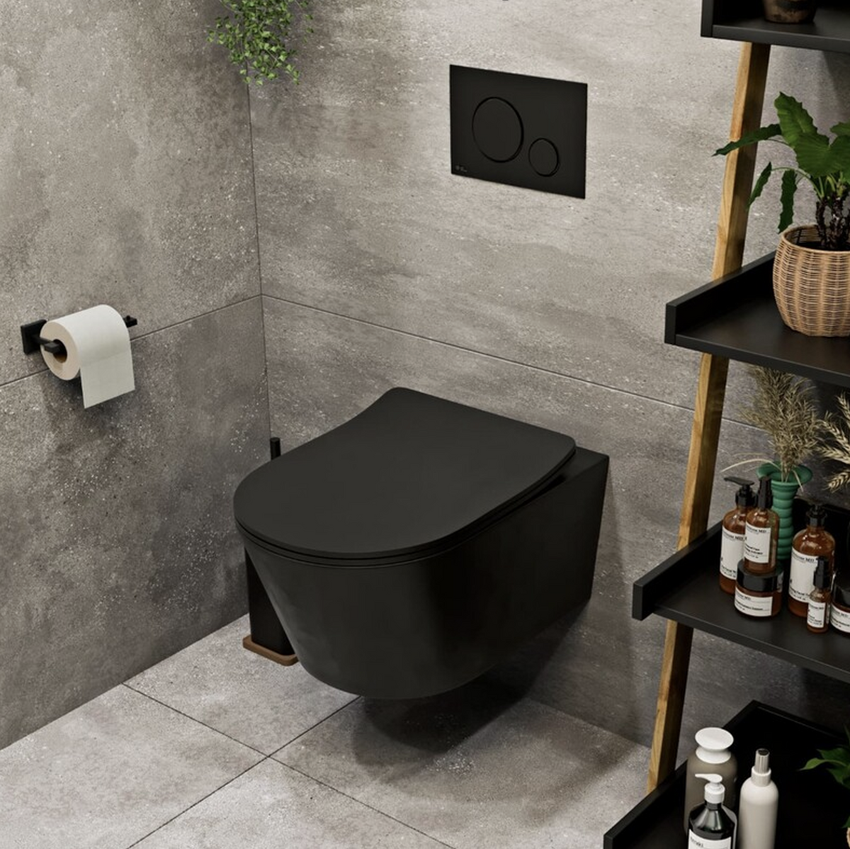 WC suspendu noir ronde