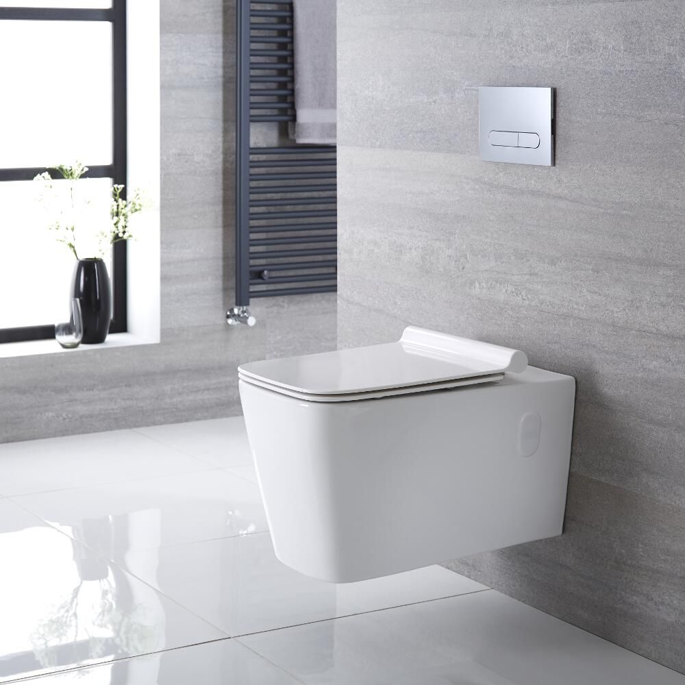 WC suspendu blanche carré